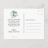 ホワ素朴イトマグノリア水色フローラ移動 案内ポストカード (裏面)