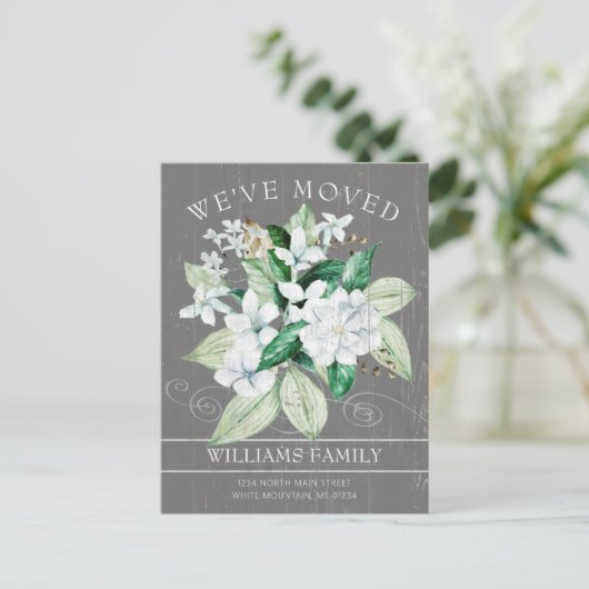 ホワ素朴イトマグノリア水色フローラ移動 案内ポストカード (スタンド正面)