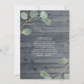 ホワ素朴イトローズ金ゴールドフローラ結婚グリーンリー 招待状 (裏面)