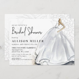 ホワ素朴イ結婚トドレスブライダルシャワー 招待状