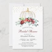ホワ素朴ートカボキンブルゴーニュフローラブライダルシャワー 招待状 (正面)