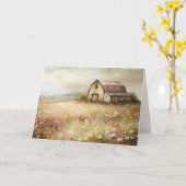 ホワ素朴ートバーンドワイルドフラワーフィー絵を描ルド カード (黄色い花)