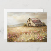 ホワ素朴ートバーンドワイルドフラワーフィー絵を描ルド ポストカード (正面/裏面)