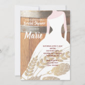 ホワ素朴ードビールのホップ樽ブライダルシャワー 招待状 (正面)