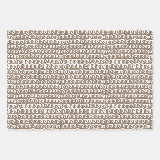 ホワ絵を描イク素朴ラフシンプルトエレガントクリスマス ラッピングペーパーシート (正面3)