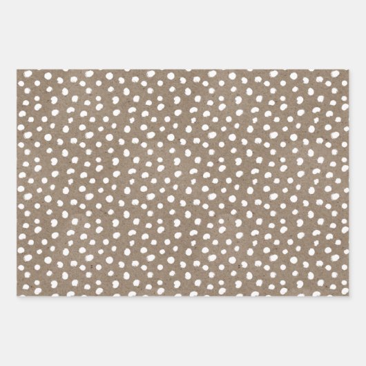 ホワ絵を描イク素朴ラフシンプルトエレガントクリスマス ラッピングペーパーシート (正面)