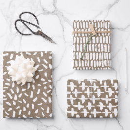 ホワ絵を描イク素朴ラフシンプルトエレガントクリスマス ラッピングペーパーシート