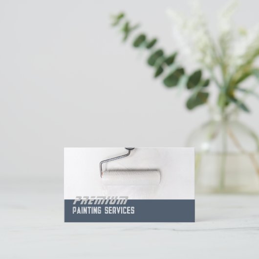 ホワ絵を描イロ絵を描ーサービスブルーストリップ 名刺 (スタンド正面)