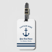 ホワ航海のイカスタムトキャプテンボート名 ラゲッジタグ (正面縦)
