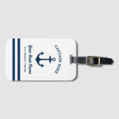 ホワ航海のイカスタムトキャプテンボート名 ラゲッジタグ (正面横)