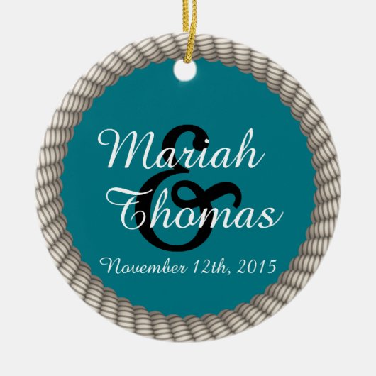 ホワ航海のイトロープといかりモノグラム セラミックオーナメント (正面)