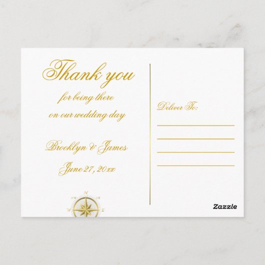 ホワ航海のイト結婚の感謝はがき ポストカード (裏面)