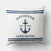 ホワ航海のイト&ネイビーカスタムファミリーレイクハウス クッション (裏面)