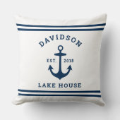 ホワ航海のイト&ネイビーカスタムファミリーレイクハウス クッション (正面)