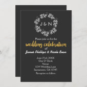 ホワ葉イリース素朴結婚ズ 招待状 (正面/裏面)