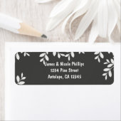 ホワ葉イ&グレイモダンボタニカル住所 シール (インサイチュ)