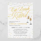 ホワ食べイドリンクBe退職した退職パーティー 箔招待状 (正面)