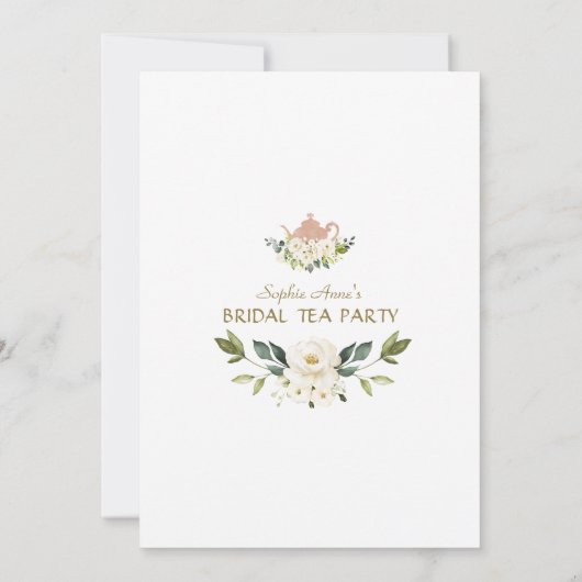 ホワ魅力的イトクリームフラワーズブライダルティーパーティー 招待状 (裏面)