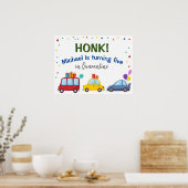 ホンク!私の誕生日パーティードライブのサイン ポスター (キッチン)