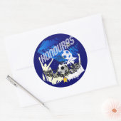 ホンジュラグランジス国旗のフッボフェスタサッカーデザイン ラウンドシール (封筒)