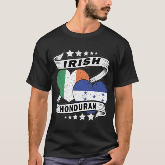 ホンジュラスとアイルランド国旗 Tシャツ (正面)