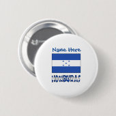 ホンジュラスとホンジュラス国旗の青 缶バッジ (正面&裏面)