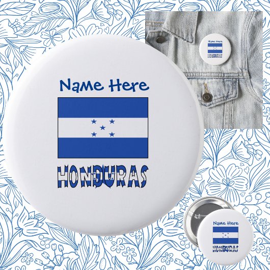 ホンジュラスとホンジュラス国旗の青 缶バッジ