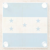 ホンジュラスのグランジな旗 ガラスコースター (裏面)