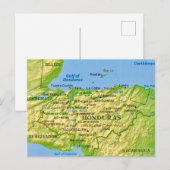 ホンジュラスのヴィンテージマップポストカード ポストカード (正面/裏面)