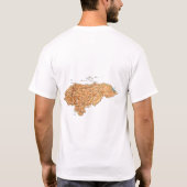 ホンジュラスの旗 + 地図 + 文字のTシャツ Tシャツ (裏面)