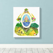 ホンジュラスの紋章 キャンバスプリント (インサイチュ (ウッドフロア))