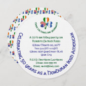 ホンジュラスアイリッシュアメリカンシャムロック誕生日 招待状 (正面/裏面)