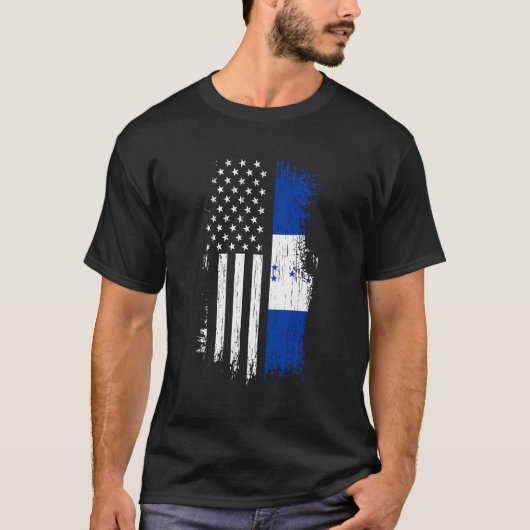 ホンジュラスアメリカ国旗フード付きスウェットシャツプライドホンジュラスアメリカH Tシャツ (正面)
