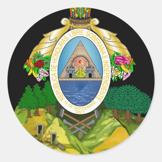 ホンジュラスエンブレム ラウンドシール (正面)