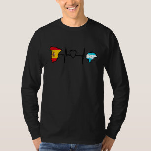 ホンジュラススペインの国旗スペインのホンジュラスのハートビート Tシャツ