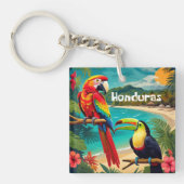 ホンジュラストラベルヴィンテージポスターマカオとトゥカン キーホルダー (正面)