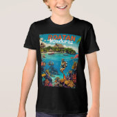 ホンジュラストラベルヴィンテージポスターロアタン トライブレンドＴシャツ (正面)