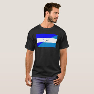 ホンジュラスニカラグアの半分の旗の国の記号 Tシャツ