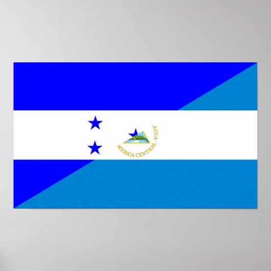 ホンジュラスニカラグア半旗国記号 ポスター (正面)