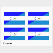 ホンジュラスニカラグア半旗国記号 長方形シール (シート)