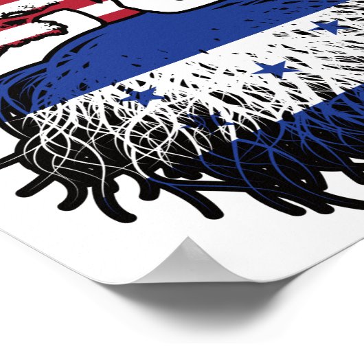 ホンジュラスホンジュラスアメリカ合衆国ツリールーツ国旗 ポスター (角)