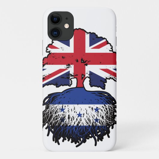 ホンジュラスホンジュラス英国ツリールーツ国旗 Case-Mate iPhoneケース (裏面)