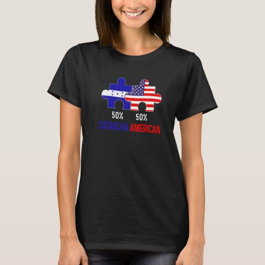 ホンジュラス合同のハーフ・アメリカ国旗 Tシャツ (正面)