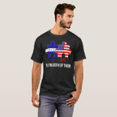 ホンジュラス合同のハーフ・アメリカ国旗 Tシャツ (正面フル)