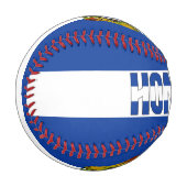 ホンジュラス国旗とコート・オブ・アームズ 野球ボール (正面左)