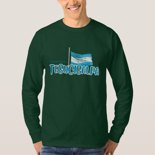 ホンジュラス国旗とテグシガルパ Tシャツ (正面)