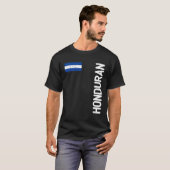 ホンジュラス国旗とホンジュラスの根 Tシャツ (正面フル)