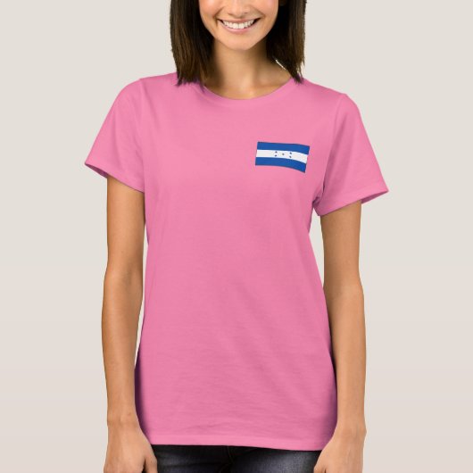 ホンジュラス国旗と地図dk Tシャツ (正面)
