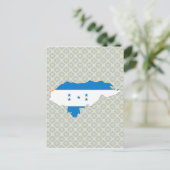 ホンジュラス国旗の地図フルサイズ ポストカード (スタンド正面)