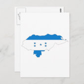 ホンジュラス国旗の地図 ポストカード (正面/裏面)